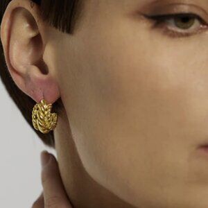 18K Gold Plated Chunky Textured Earrings